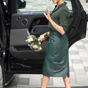 Bagatelle Black long leather pencil skirt